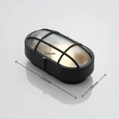 Udendørs væglampe Alisha, oval, sort