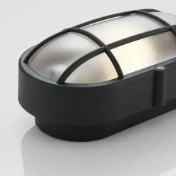 Udendørs væglampe Alisha, oval, sort