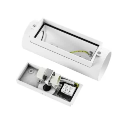 Udendørs væglampe CAN, hvid, 2 lyskilder, Ø 8 cm, IP65, metal, GU10