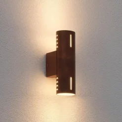 Udendørs væglampe Cuneo, rustfarvet, 25 cm, metal, op/ned