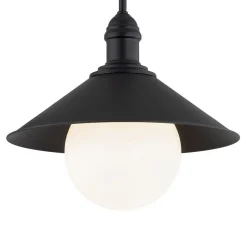 Udendørs væglampe Enduro, sort, stål, glas, IP44, E27
