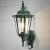 Udendørs væglampe Firenze m. sensor, opretstående, grøn