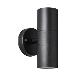 Udendørs væglampe Jandy up/down, sort, metal, glas, GU10