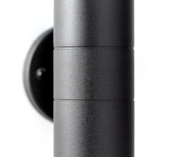 Udendørs væglampe Jandy up/down, sort, metal, glas, GU10