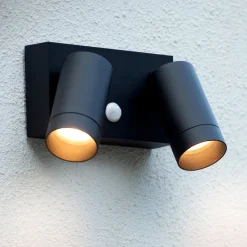 Udendørs vægspot Taylor Sensor, 2 lyskilder, sort