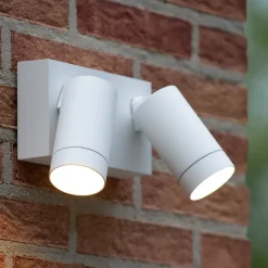 Udendørs vægspot Taylor Sensor, 2 lyskilder, hvid