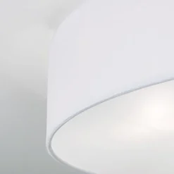 Ufo loftlampe med linnedskærm, hvid