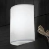 Ufo væglampe med linnedskærm i hvid