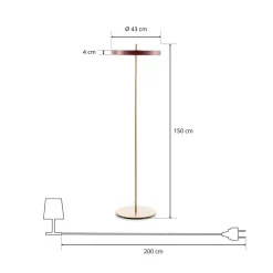 UMAGE Asteria Floor LED-gulvlampe, rubinrød