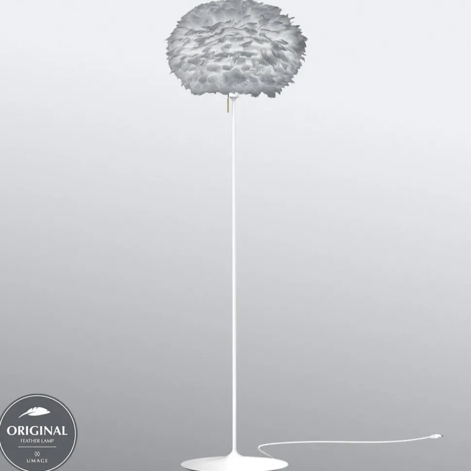 UMAGE Eos medium gulvlampe, lysegrå