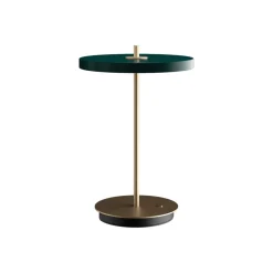 UMAGE LED-bordlampe Asteria Move skovgrøn/messing 31cm
