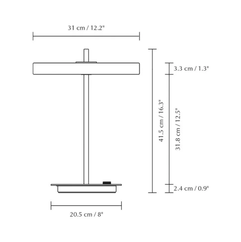 UMAGE LED-bordlampe Asteria Table, USB, sort/sort