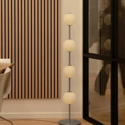 UMAGE LED-gulvlampe Audrey, stålfarvet, højde 128 cm, 4 lyskilder
