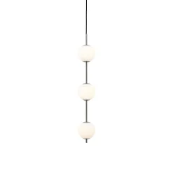 UMAGE LED-hængelampe Audrey, stålfarvet, 3 lyskilder, Ø 12 cm