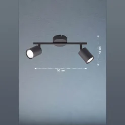 Vano LED-loftspot, sort, 2 lyskilder
