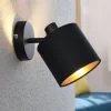 Vasilia væglampe i sort og guld, 1 lyskilde.