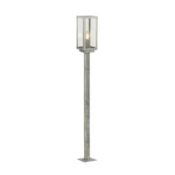 Vejlampe Box II, 90 cm høj, sølv/klar, glas, IP44