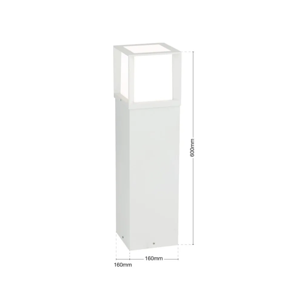 Vejlampe Henry, hvid, højde 60 cm, aluminium/stål