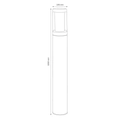Vejlampe 1257 i rustfrit stål, saltvandsresistent 100 cm