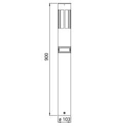 Vejlampe 475, stål, højde 90 cm, bevægelsessensor