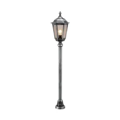 1113 vejlampe, trykstøbt aluminium, sort-sølv