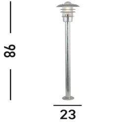 Vejlampe X Conrad, sølv, IP44, højde 51 cm, stål