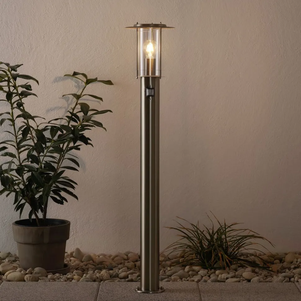 Vejlampe York, stål, bevægelsessensor, IP44