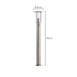 Vejlampe York, stål, bevægelsessensor, IP44