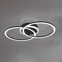 Venida LED-loftlampe i ring-design, sort