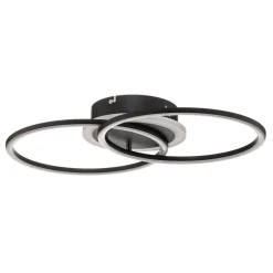 Venida LED-loftlampe i ring-design, sort