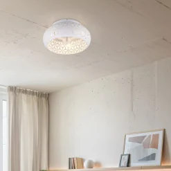 Ventilator med lys Bidar, hvid, DC, støjsvag, 50 cm, fjernbetjening