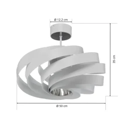 Vento loftlampe, hvid, metal, Ø 50 cm