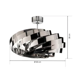 Vento loftlampe, krom nikkelfarvet, Ø 60 cm, metal
