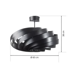 Vento loftlampe, sort, Ø 60 cm, metal, E27