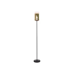 Ventotto gulvlampe, sort/guld, højde 165 cm, metal/glas