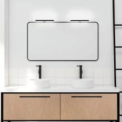 Veronica LED-spejllampe, bredde 30 cm, sort