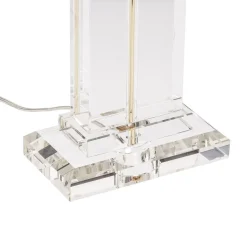 Veronique bordlampe, bred fod, creme/guld