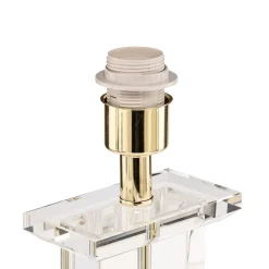 Veronique bordlampe, bred fod, creme/guld