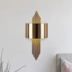 Væglampe 619-A, antik guldfarve, metal, højde 75 cm