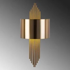 Væglampe 619-A, antik guldfarve, metal, højde 75 cm