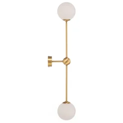 Væglampe Alison, 2 lyskilder, messing/hvid, 89 cm