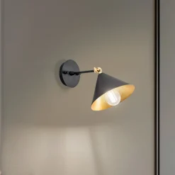 Væglampe Berceste 185-A sort/guld