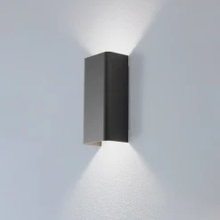 Væglampe Bergen, mørkegrå, metal, 23 cm høj, GU10