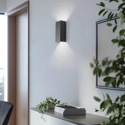 Væglampe Bergen, mørkegrå, metal, 23 cm høj, GU10