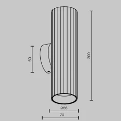 Væglampe Calipso, sort, højde 20 cm metal 2xGU10 op/ned