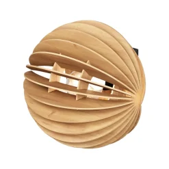 Væglampe Clay, Ø 23 cm, birkfiner, plan, E27