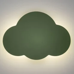 Væglampe Cloud, grøn, metal, 38 cm bred, 2 lyskilder, G9