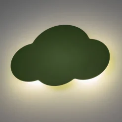 Væglampe Cloud, grøn, metal, 38 cm bred, 2 lyskilder, G9