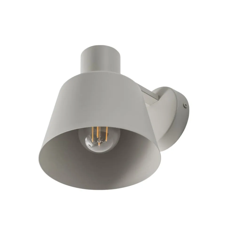 Væglampe Dunka, taupe, 1 lyskilde, stål, E27, højde 17 cm