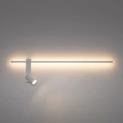Væglampe EASY LEFT, hvid, bredde 80 cm, metal, GU10 + LED